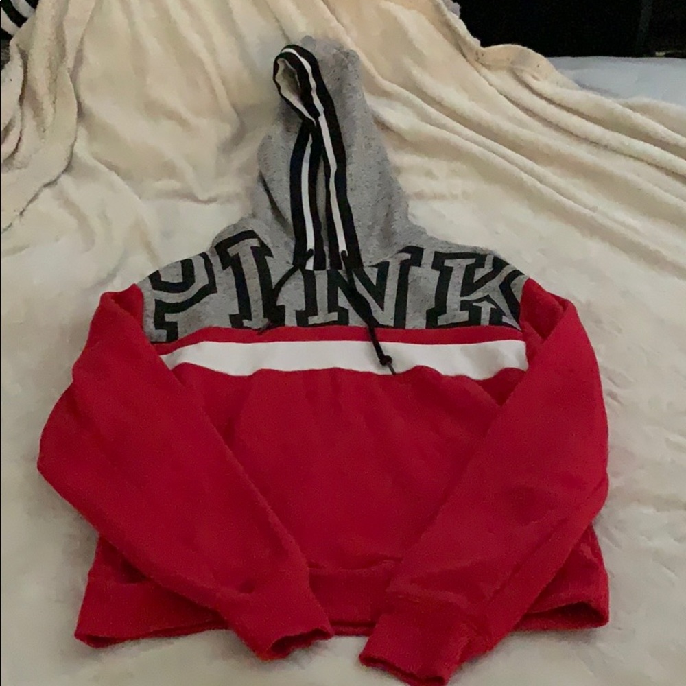 Pink Cropped Hoodie